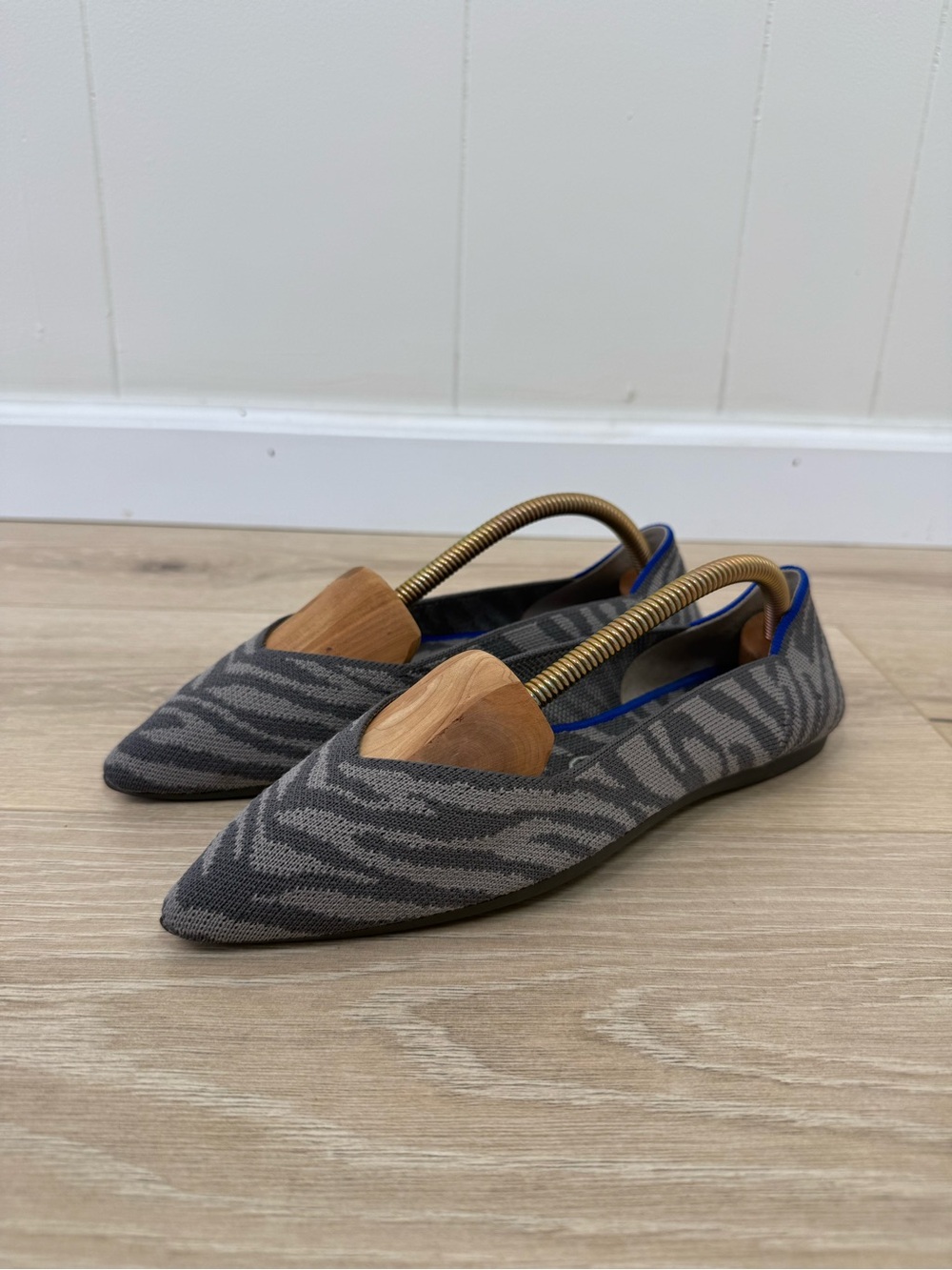 Rothy’s Grey Zebra The Point Shoes